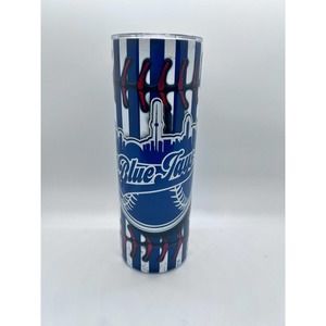 Blue Jays Inspired 20 oz Skinny Tumbler Custom Made, New with Straw and Lid